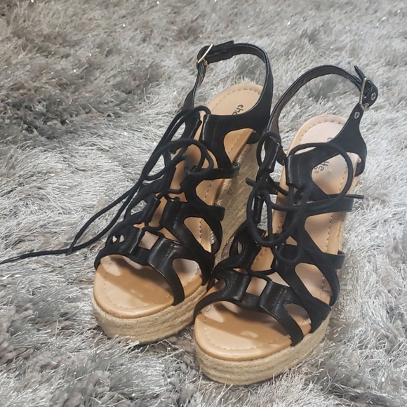 Charlotte Russe Shoes - Black wedges